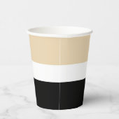 Beige Abstrakte Streifen Pappbecher (Rechts)