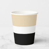 Beige Abstrakte Streifen Pappbecher (Vorderseite)