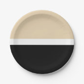 Beige Abstrakte Streifen Pappteller (Vorderseite)