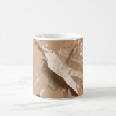Beige abstrakter Papiertassen-Monogramm Kaffeetasse (Mittel)