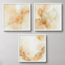 Beige abstraktes Kunstset