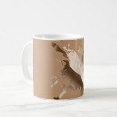 Beige abstraktes Papierstruktur-Tasse - Monogramm Kaffeetasse (Vorderseite Links)