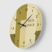 Beige Abstraktes Rechteck-Muster Große Wanduhr (Winkel)