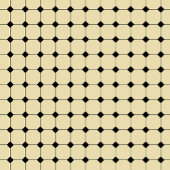 Beige Achteckenkachel mit schwarzen Ecken Fliese