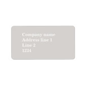 Beige Adressaufkleber (Vorne)