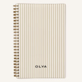 Beige Aeshtetic à Rayures Notizblock (Vorderseite)