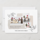 Beige Aesthetic Photo Holiday Card Feiertagskarte (Vorderseite)