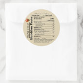 Beige Ahornsirup Ernährung Fakten mit Ahornblätter Runder Aufkleber (Tasche)