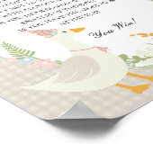 Beige Albern Gänse Floral Gingham Dont Say Baby Poster (Ecke)