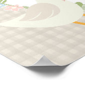 Beige Albern Gänse Gingham Baby Dusche Begrüßungsz Poster (Ecke)