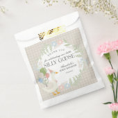 Beige Albern Gänse Gingham Baby Dusche Geschenktütchen (Versiegelt)