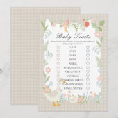 Beige Albern Gänse Gingham Baby Tracks Spiel Einladung (Vorne/Hinten)