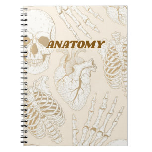 Beige Anatomie Skelett Medizinisches Ästhetisches Notizblock