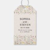 Beige and Boho Wildflower Wedding  Geschenkanhänger (Vorderseite)