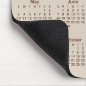 Beige and Brown 2026 Calendar Mousepad (Ecke)