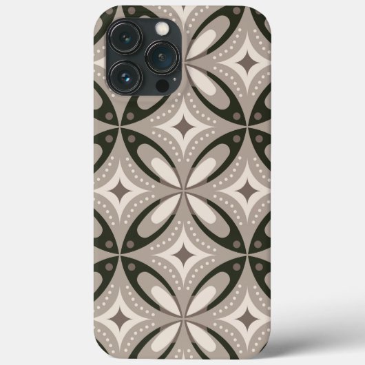Beige and Brown Retro circular shapes Case-Mate iPhone Hülle (Rückseite)
