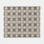 Beige and Brown Retro circular shapes Fleecedecke (Vorderseite (Horizontal))