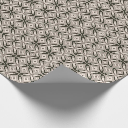 Beige and Brown Retro circular shapes Geschenkpapier (Ecke)