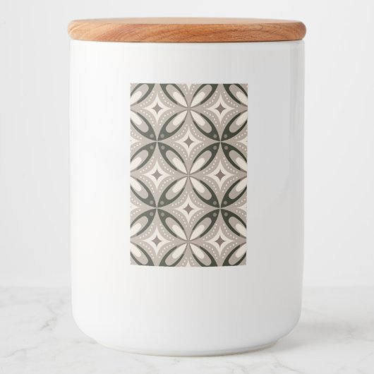 Beige and Brown Retro circular shapes Lebensmitteletikett (Vorderseite)