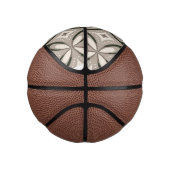 Beige and Brown Retro circular shapes Mini Basketball (Rechts)