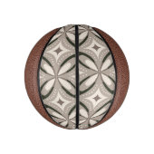 Beige and Brown Retro circular shapes Mini Basketball (Vertikal)