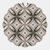 Beige and Brown Retro circular shapes Ornament Karte (Rückseite)