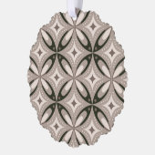 Beige and Brown Retro circular shapes Ornament Karte (Links)