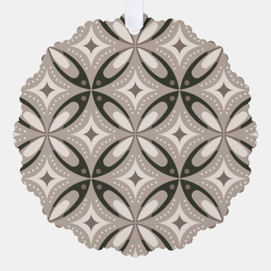 Beige and Brown Retro circular shapes Ornament Karte (Vorderseite)