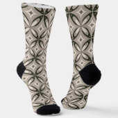 Beige and Brown Retro circular shapes Socken (Gewinkelt)