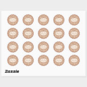 Beige and Brown Retro Thank You Circle Sticker (Blatt)
