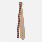 Beige and burgundy houndstooth krawatte (Rückseite)