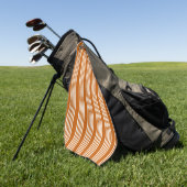Beige and burnt orange five stripe pattern golfhandtuch (Gras)