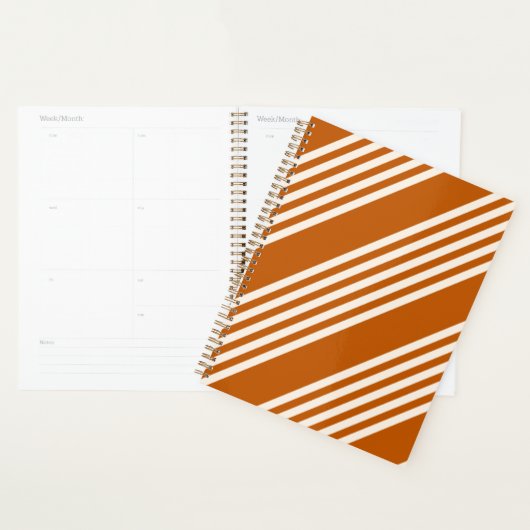 Beige and burnt orange five stripe pattern planer (Anzeige)