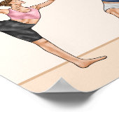 Beige And Green Boho Yoga Birthday Party Welcome Poster (Ecke)