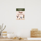 Beige And Green Boho Yoga Birthday Party Welcome Poster (Küche)