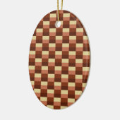 Beige and Rusty Color Blocks Keramik Ornament (Links)