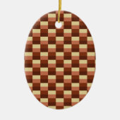Beige and Rusty Color Blocks Keramik Ornament (Vorne)