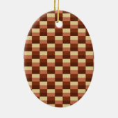 Beige and Rusty Color Blocks Keramik Ornament (Hinten)