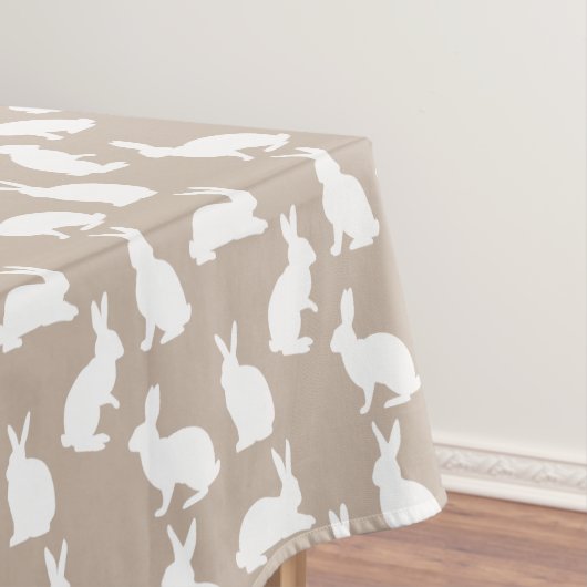 Beige And White Bunnies Modern Neutral Easter Tischdecke (Beispiel)