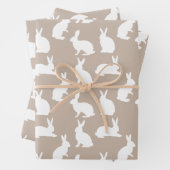 Beige And White Bunny Pattern Modern Easter Geschenkpapier Set (Beispiel)