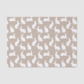 Beige And White Bunny Pattern Neutral Easter Seidenpapier (Vorderseite)