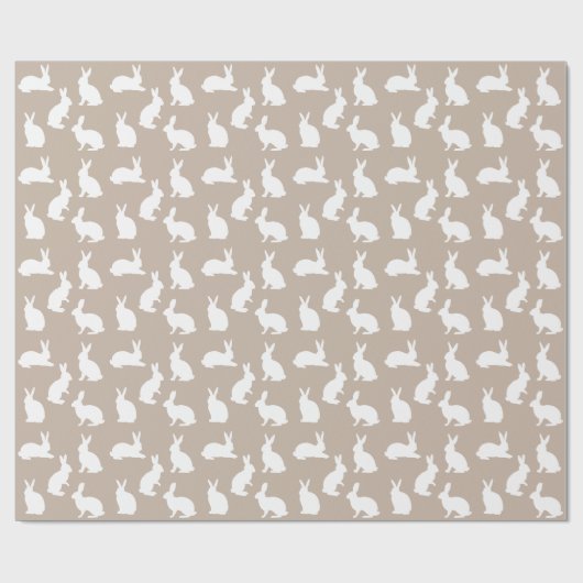 Beige And White Bunny Rabbit Pattern Cute Easter Geschenkpapier (Flach)