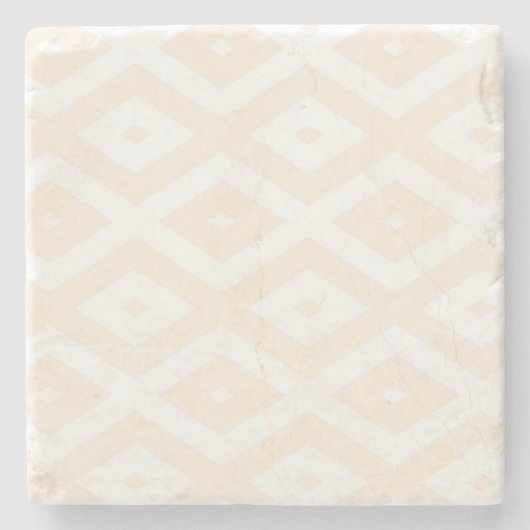 Beige and white diamond pattern steinuntersetzer (Vorderseite)