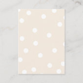 Beige and White Diaper Raffle Baby Shower Tickets Begleitkarte (Rückseite)