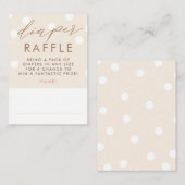 Beige and White Diaper Raffle Baby Shower Tickets Begleitkarte (Vorne/Hinten)