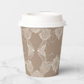 Beige and white patterns AI art Pappbecher (Rückseite)