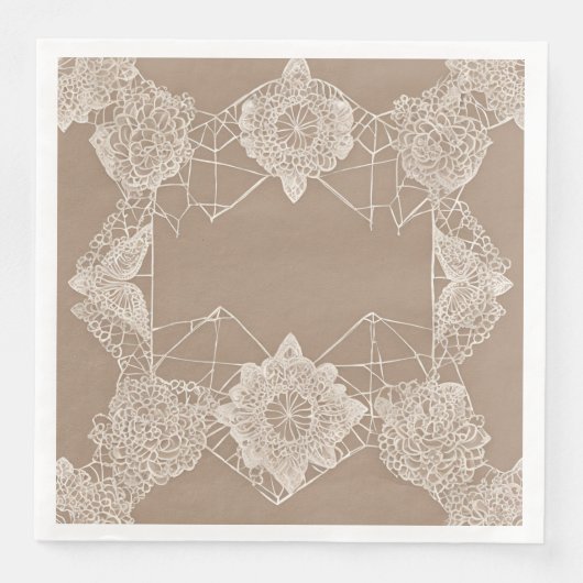 Beige and white patterns AI art  Serviette (Vorderseite)