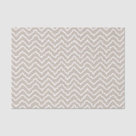 Beige And White Squiggly Chevron Zigzag Pattern Seidenpapier