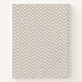 Beige And White Squiggly Chevron Zigzag With Name Notizblock (Rückseite)