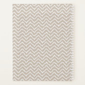 Beige And White Squiggly Chevron Zigzag With Name Planer (Rückseite)